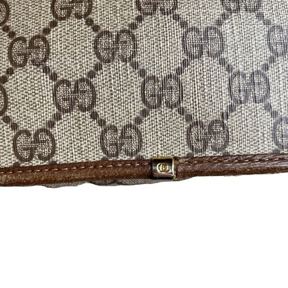 Vintage Gucci Shoulder Bag Flap Closure Classic‎ Brown Monogram - Picture 7 of 11